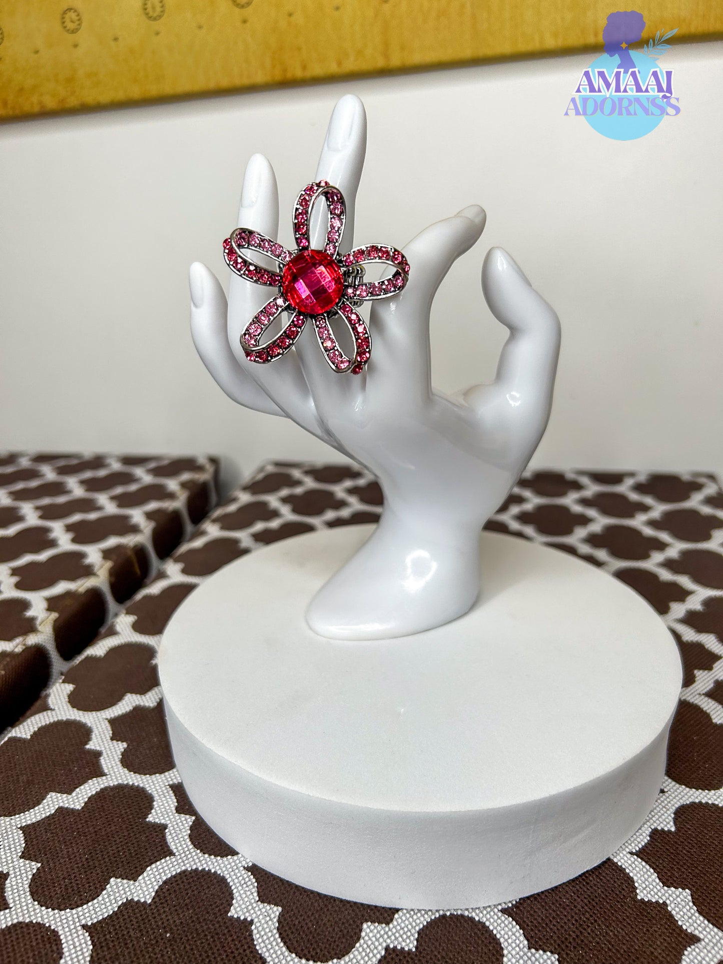 Bejewelled Flower Ring