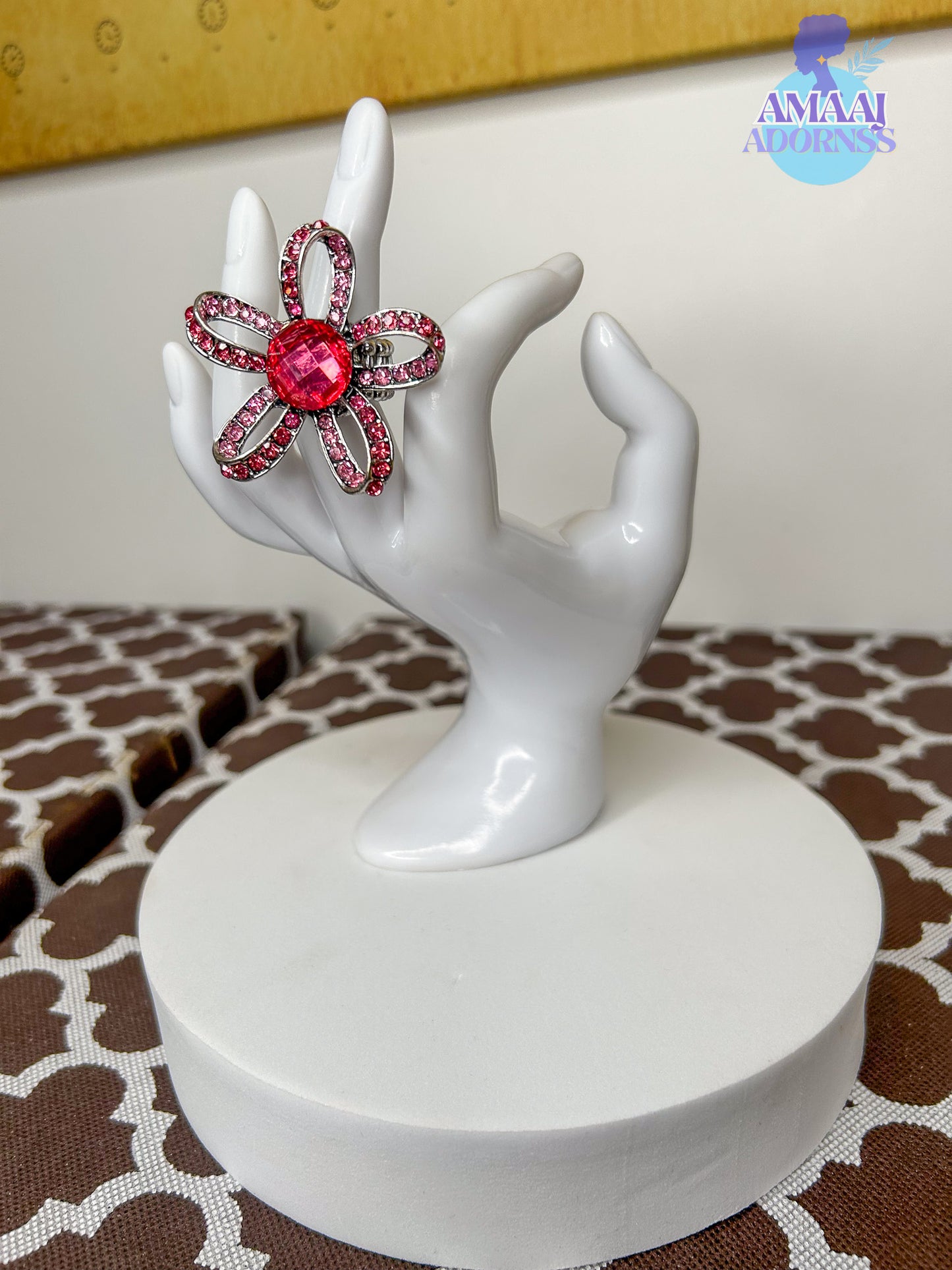 Bejewelled Flower Ring