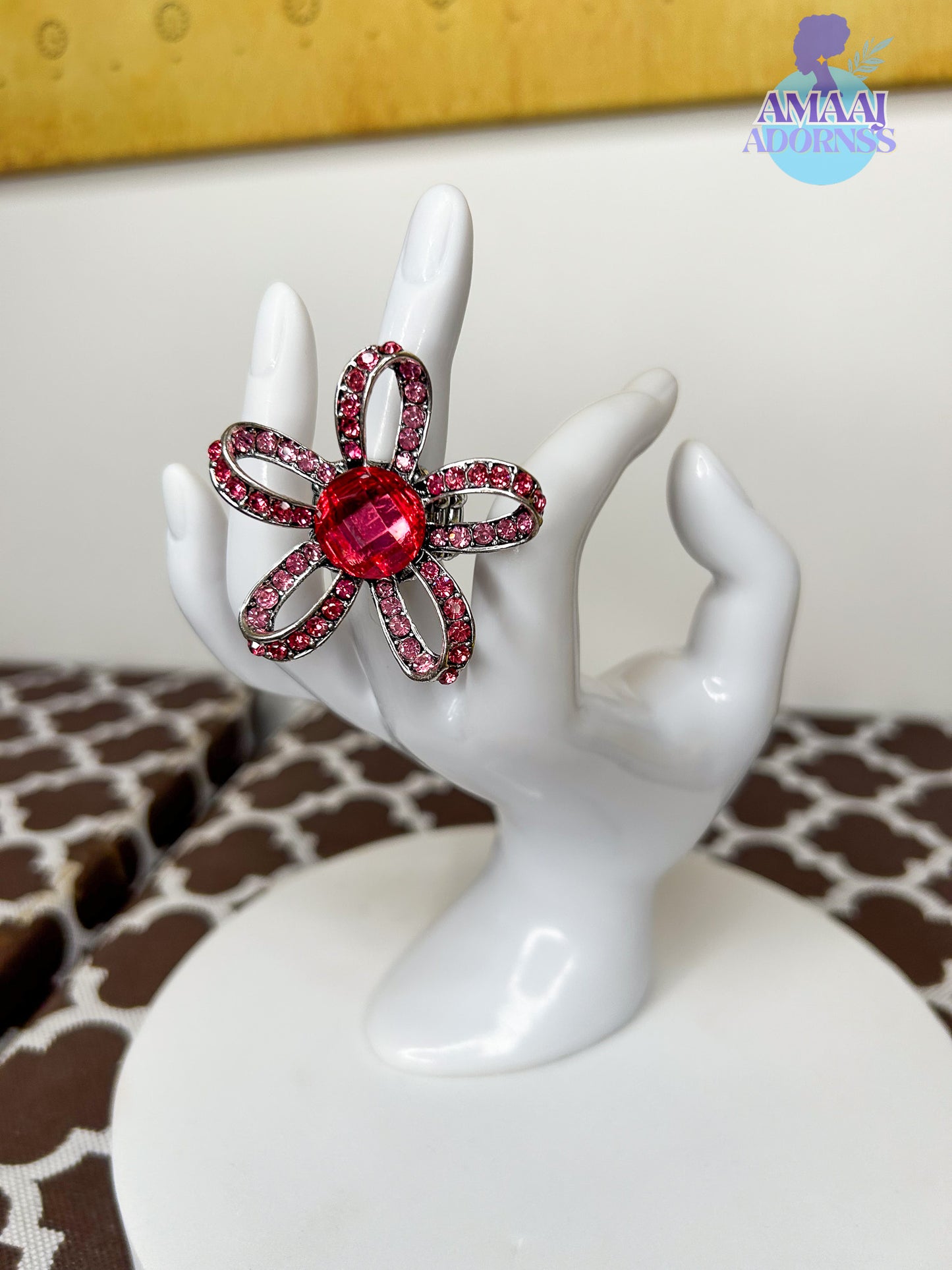 Bejewelled Flower Ring