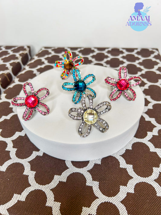 Bejewelled Flower Ring